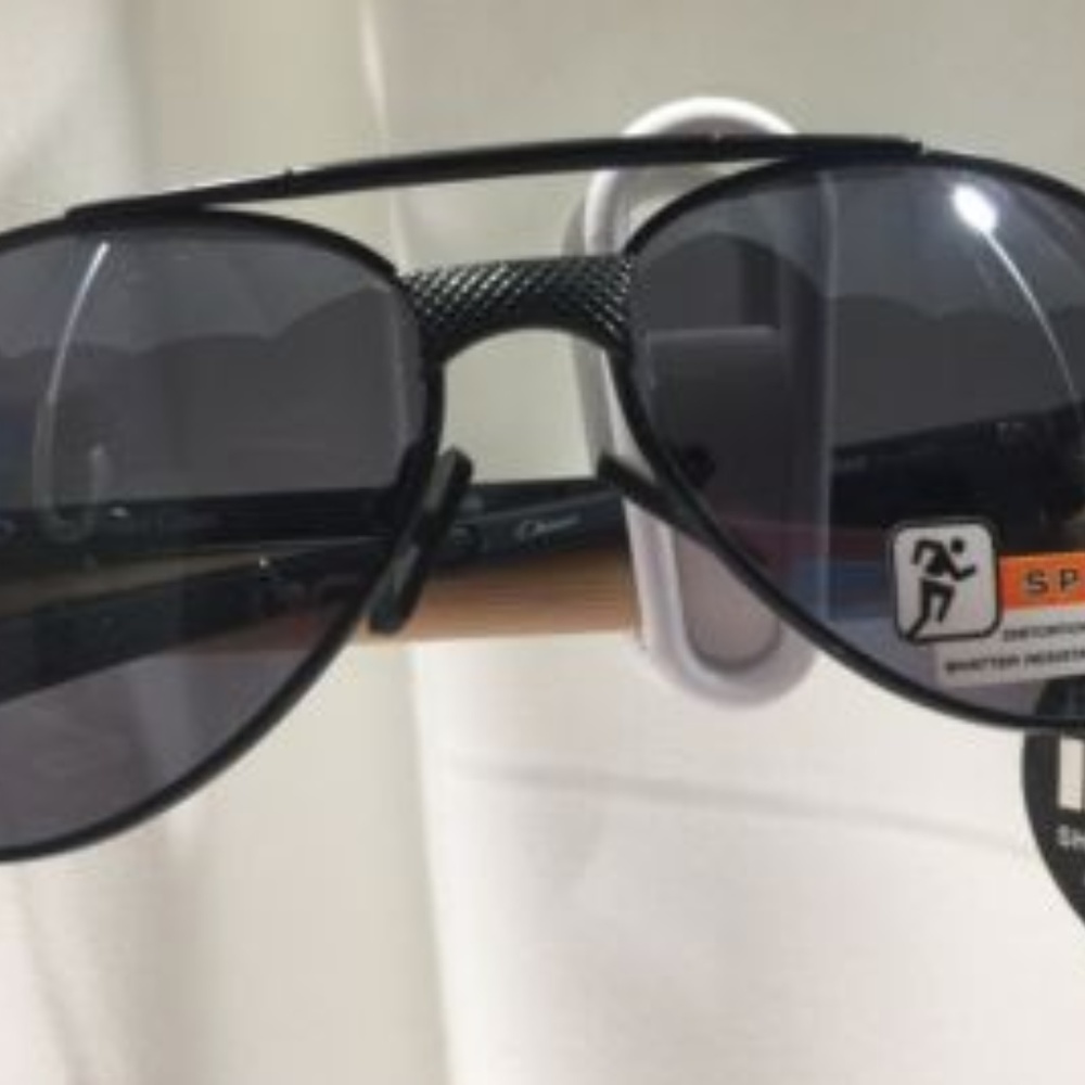 Foster Grant Ironman Mens Black Aviator Sunglasses